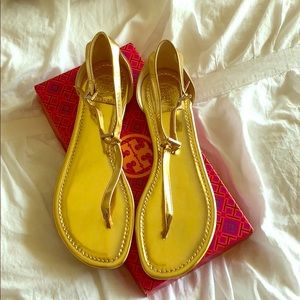 Tory Burch gold sandals - new - size 9.5